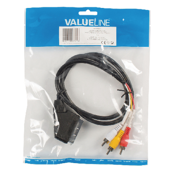 VLVP31130B10 Scart kabel scart male - 3x rca male 1.00 m zwart Verpakking foto